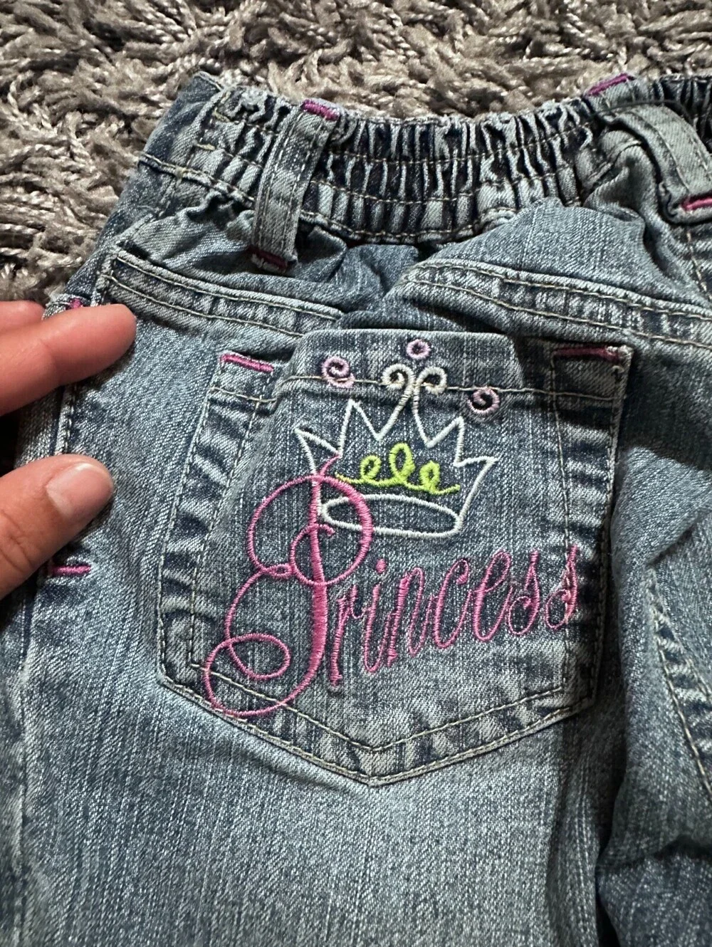 2000s Vintage Kids Disney Princess Embroidered Jeans Size 5